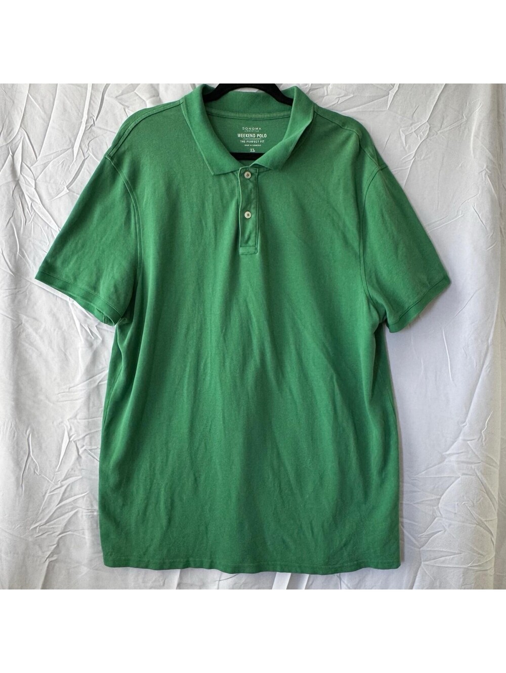 Sonoma Polo Shirt XL Green Weekend Polo 100% Cotton The Perfect Fit